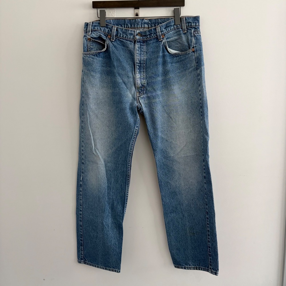 Vintage Levis 505 Orange Tab Jeans Mens 38x31 Blue Straight Leg Made in USA
